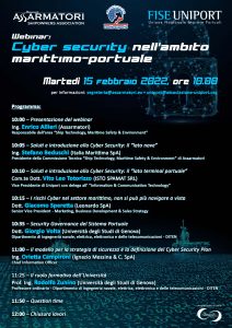 Webinar ASSARMATORI-UNIPORT su Cyber security nell’ambito marittimo-portuale